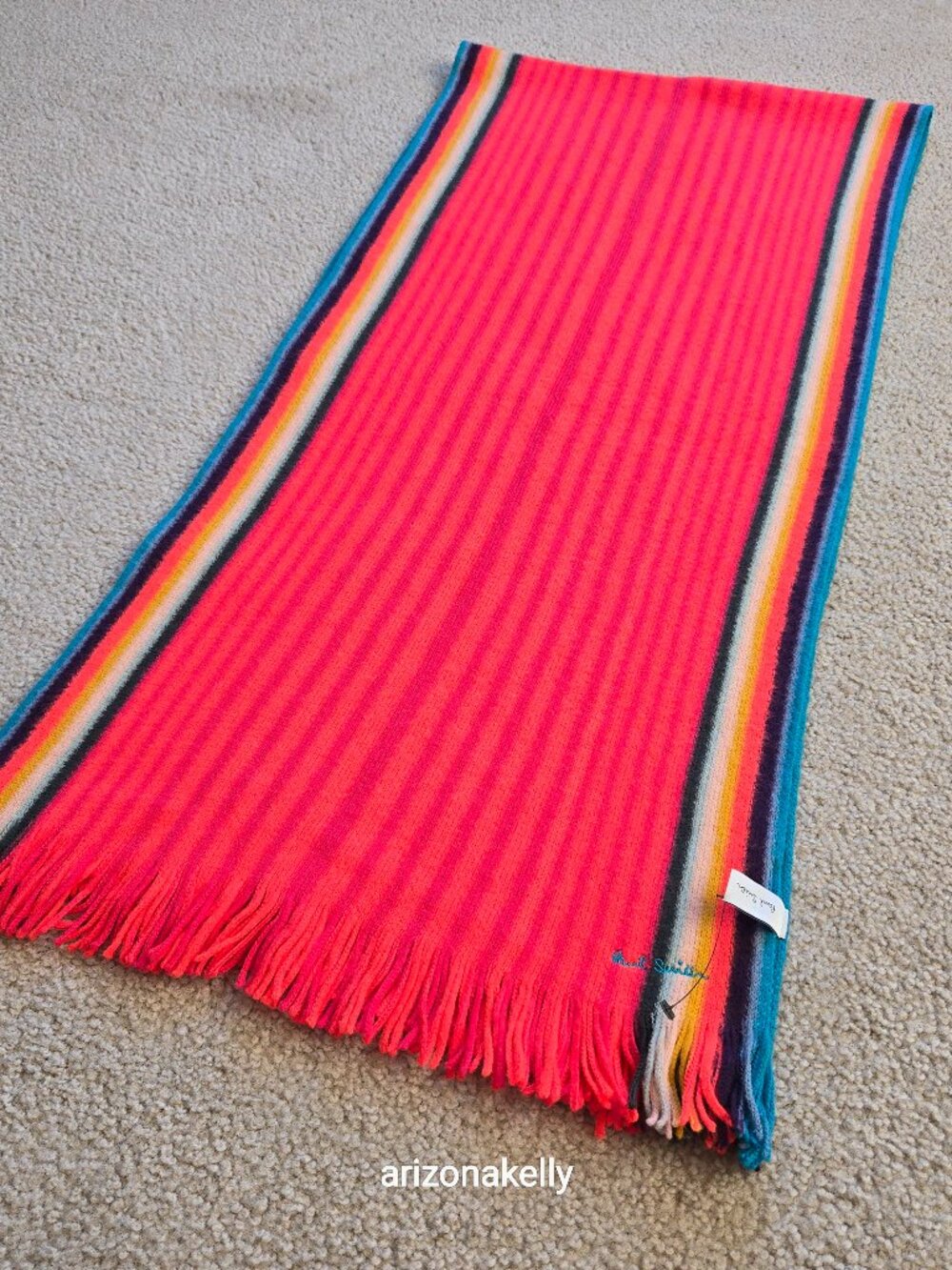 NEW Paul Smith Artist Stripe Lambswool Thick Soft VIBRANT COLORS